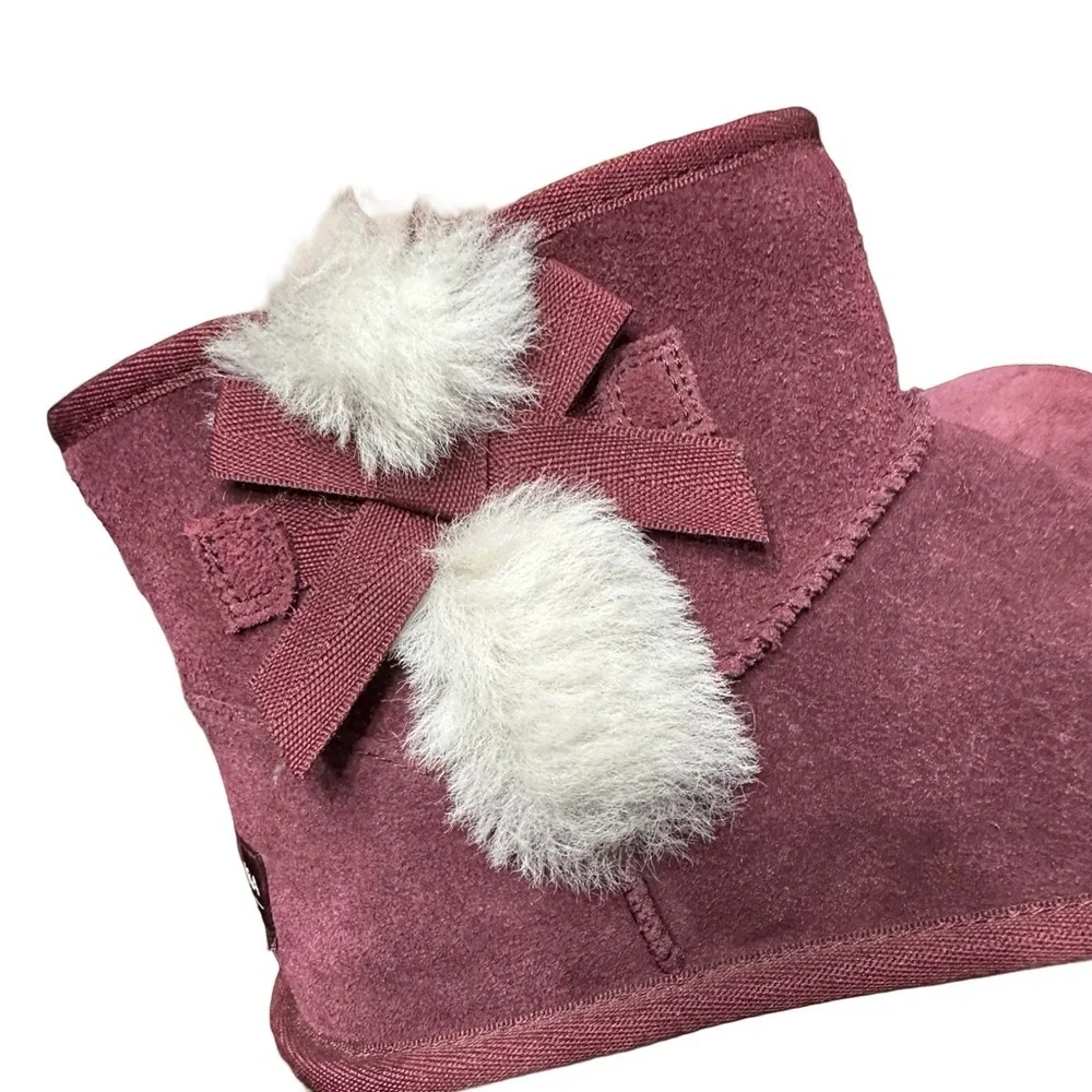 Koolaburra by UGG Victoria Burgundy Suede Short Ankle Mini Booties Size 7